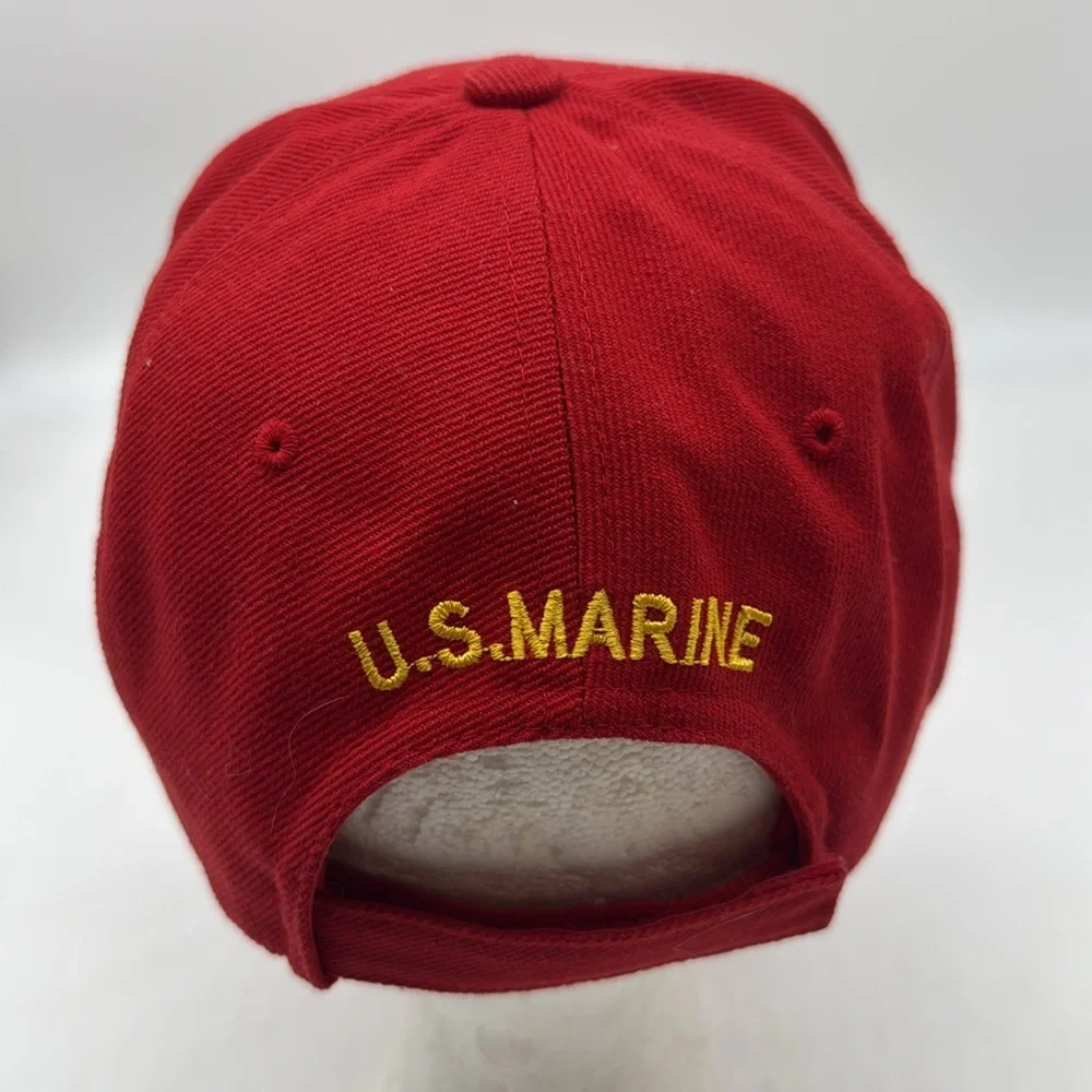 United States Marine Corps Red Baseball Cap Adjustable HT8260 - Picture 3 of 5